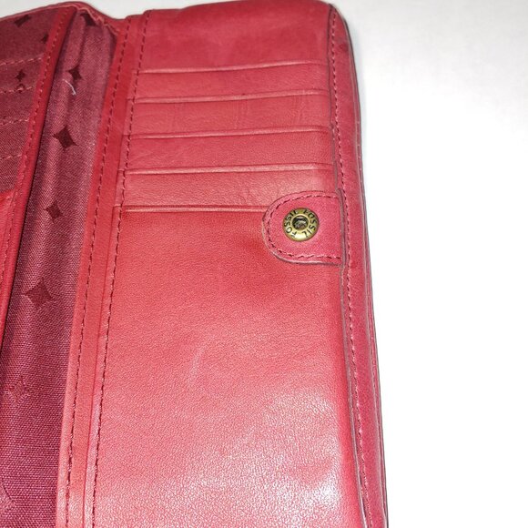 Fossil Long Live Vintage Leather Wallet Red - Picture 7 of 16